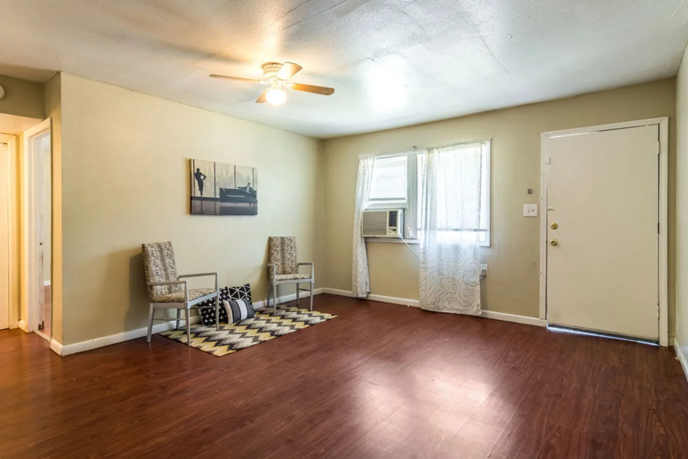 Living room with ceiling fan